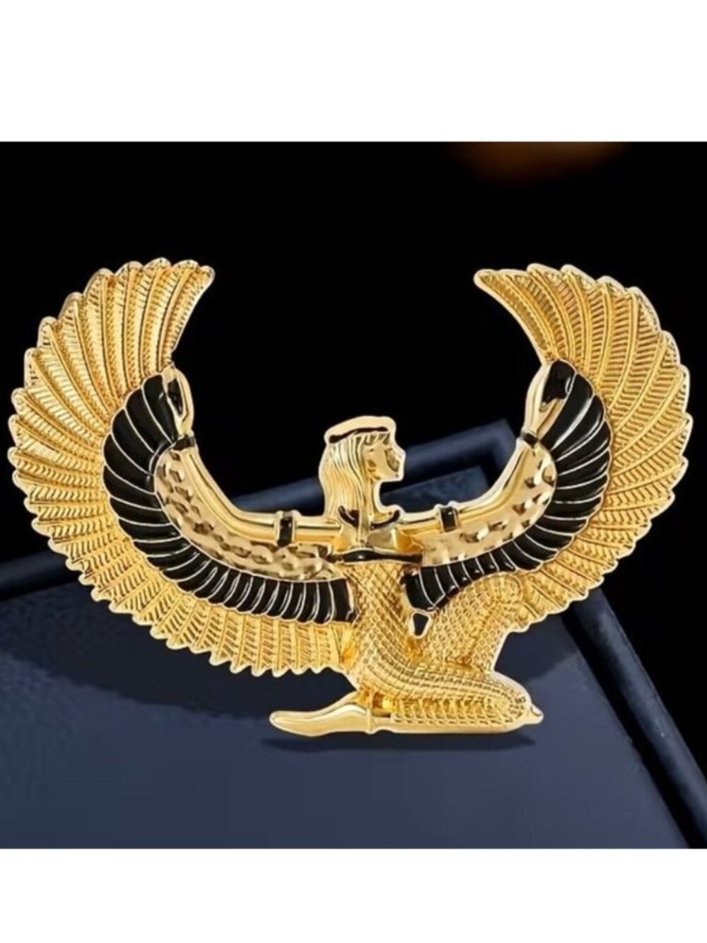 Egyptian Brooch Goddess Isis Statement Wings Large Bold Stunning Stylish Trendy